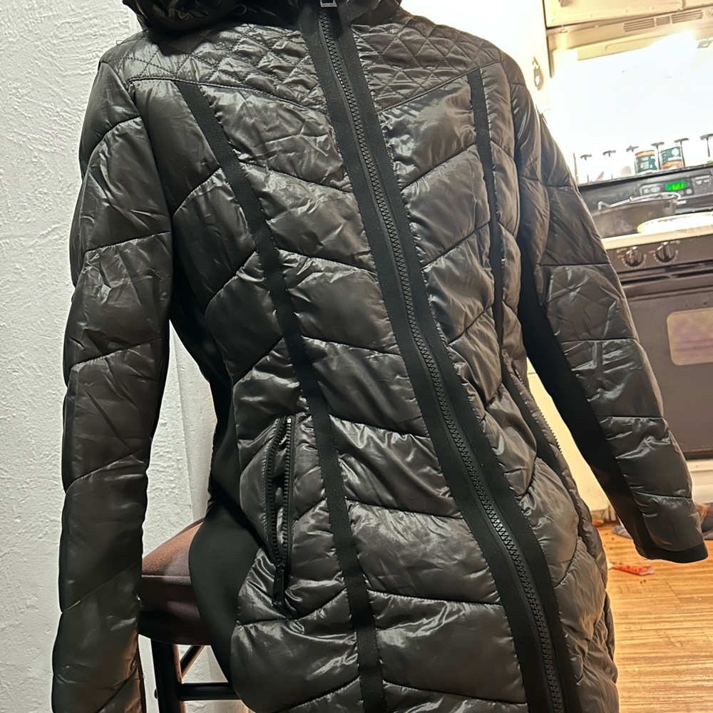 Guess Women's Charcoal Puffer Coat